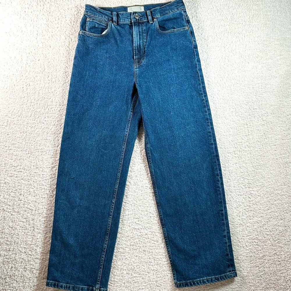 Everlane Way High Jean Straight Leg Medium Wash Size 27R Classic Comfy Casual